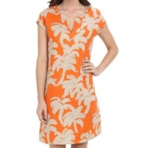 Tommy Bahama Orange Palm Print Linen Dress.